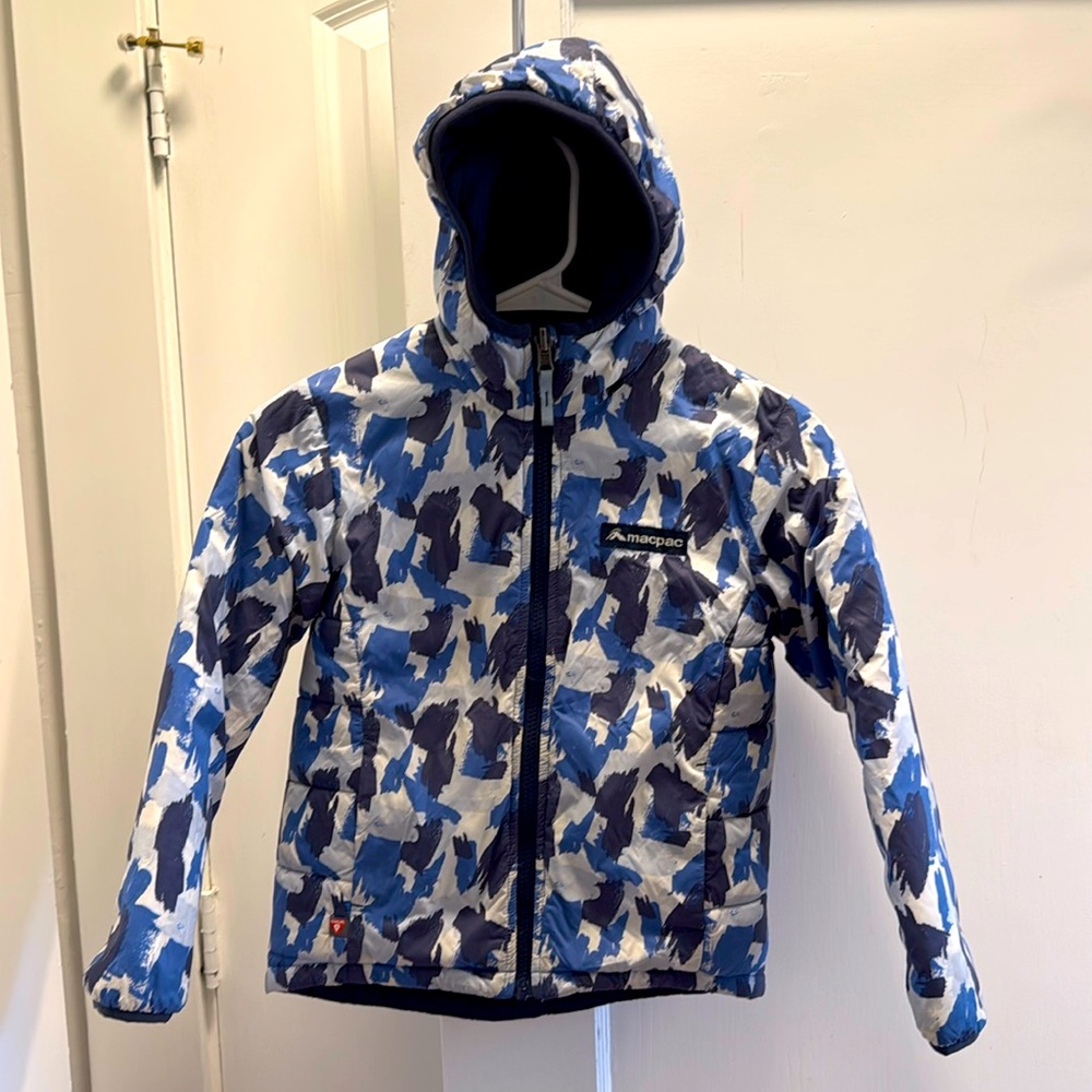 Macpac Reversible Kids Down Hooded Puffer Jacket
